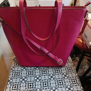 HOT PINK TOTE BAG ZIPPER TOP